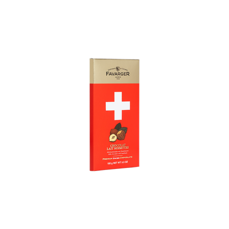 Schweizer Kreuz - Vollmilch 35% Schokolade & Haselnüsse Tablette - 100g
