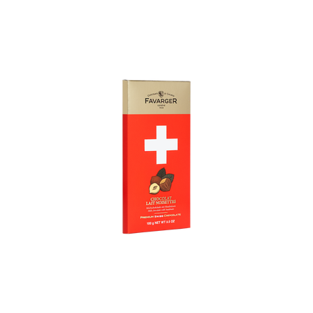 Swiss Cross - Milk 35% Chocolate & Hazelnuts Tablet - 100g