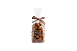 Boîte de 300 g de noisettes entières Favarger enrobées de chocolat noir suisse, alliance gourmande entre le croquant de la noisette et l'intensité du chocolat noir.