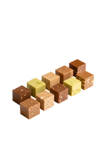 Réglette de 10 Favatufi Favarger, assortiment de truffes au chocolat suisse aux saveurs noisette, amande, pistache et noix de coco.