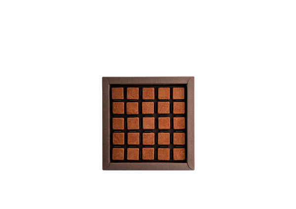 Boîte de 25 Pavés de Genève Favarger, chocolats suisses au cœur fondant, spécialité emblématique de Genève. 