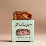 Individual Favarger milk chocolate and hazelnut Nougaline, 20 g.